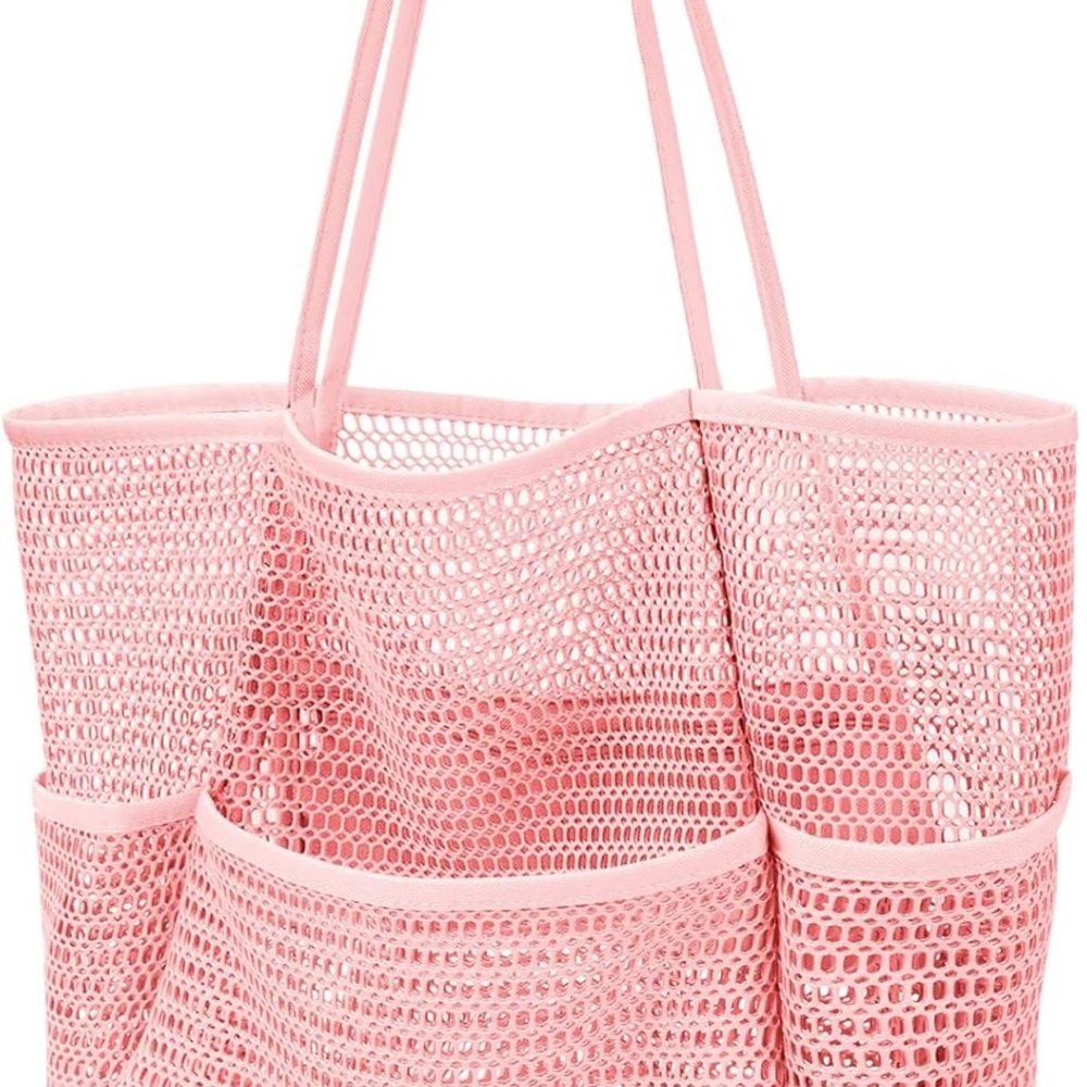 Stylish Pink Mesh Tote beach bag
